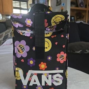 Vans Black Floral and Smiley Face Lunch Bag